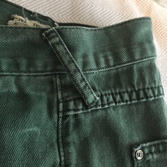 SOLD!! Free People Green Denim Jean Shorts - Picture 5 of 8